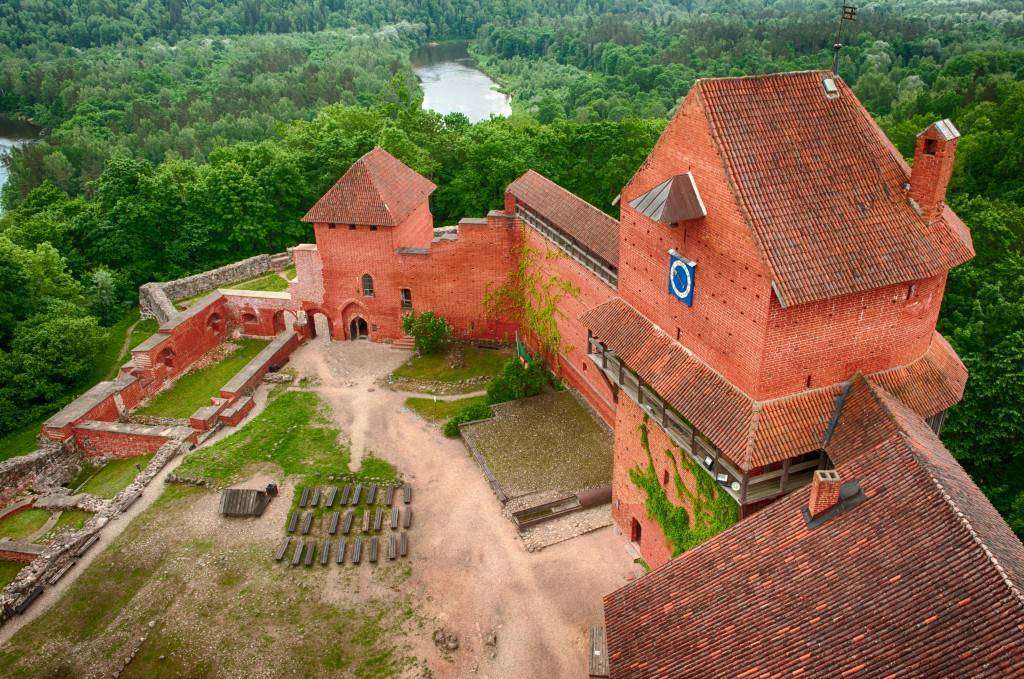 View from the tower at the Red castle Turaida near the town of Sigulda, Latvia