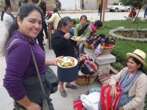 Sampling local food in the Sacred Valley