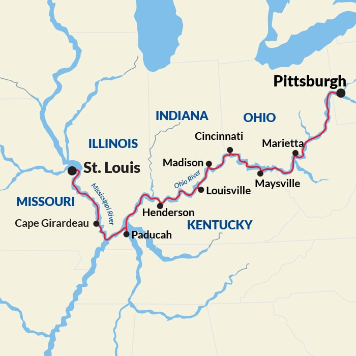 Map Of Ohio River And Mississippi River - Western Europe Map